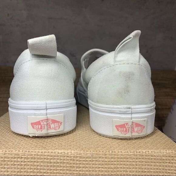 VANS Kids Off The Wall Slip On White Shoes Sz 2.5 - Picture 5 of 12
